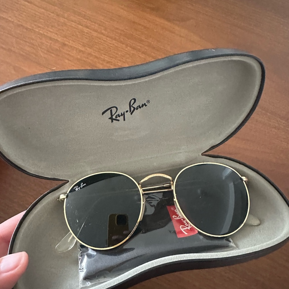 Ray-Ban Gold Frame Sunglasses with Dark Lenses